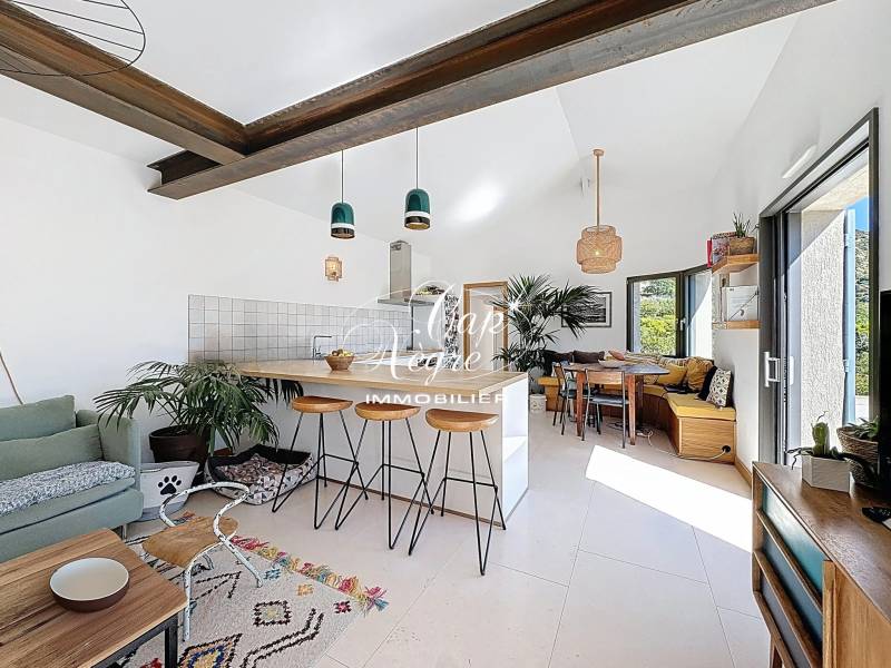 PROPRIÉTÉ 3 CHAMBRES À VENDRE À AIGUEBELLE AVEC VUE MER, TERRASSES ET JARDIN