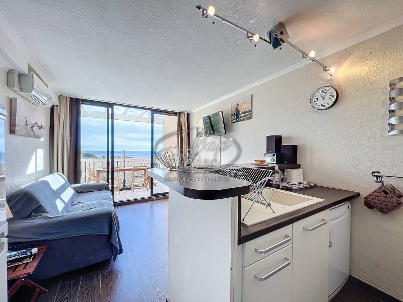 Pramousquier plage à pied, duplex climatisé et entretenu, chambre + triple cabine vue mer