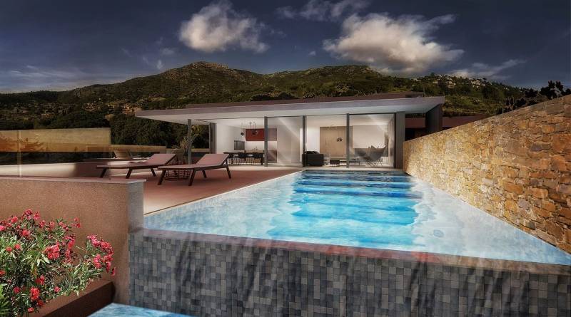 VILLA D VENDUE PAR CAP NÈGRE IMMOBILIER - VENTE EN VEFA - VILLA VUE MER NEUVE - PROPRIÉTÉ DE  LUXE AVEC PISCINE - LE LAVANDOU - SAINT CLAIR - COTE D'AZUR