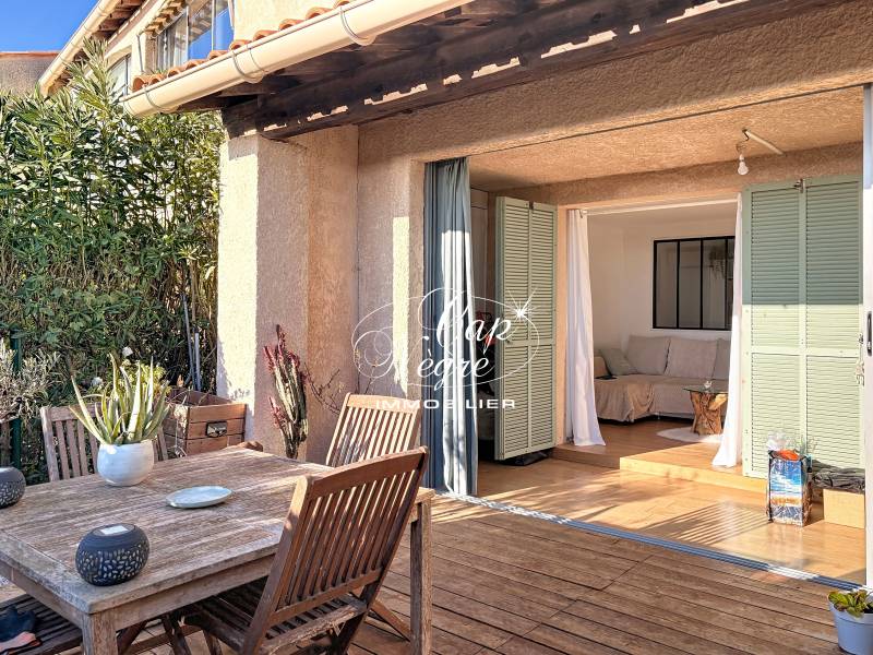 BAS DE MAZET T2 VUE MER PROCHE PLAGE AVEC JARDIN ET PARKING A VENDRE AUX ISSAMBRES